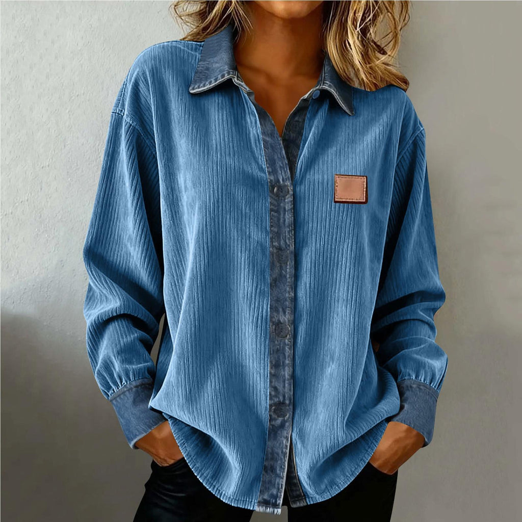 Chemise en Denim Casual à manches longues avec un collier de lapel