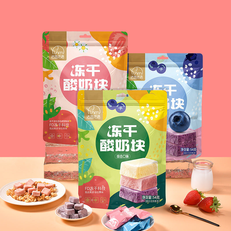 Granules de fruits séchés au gel de lait cru fermenté