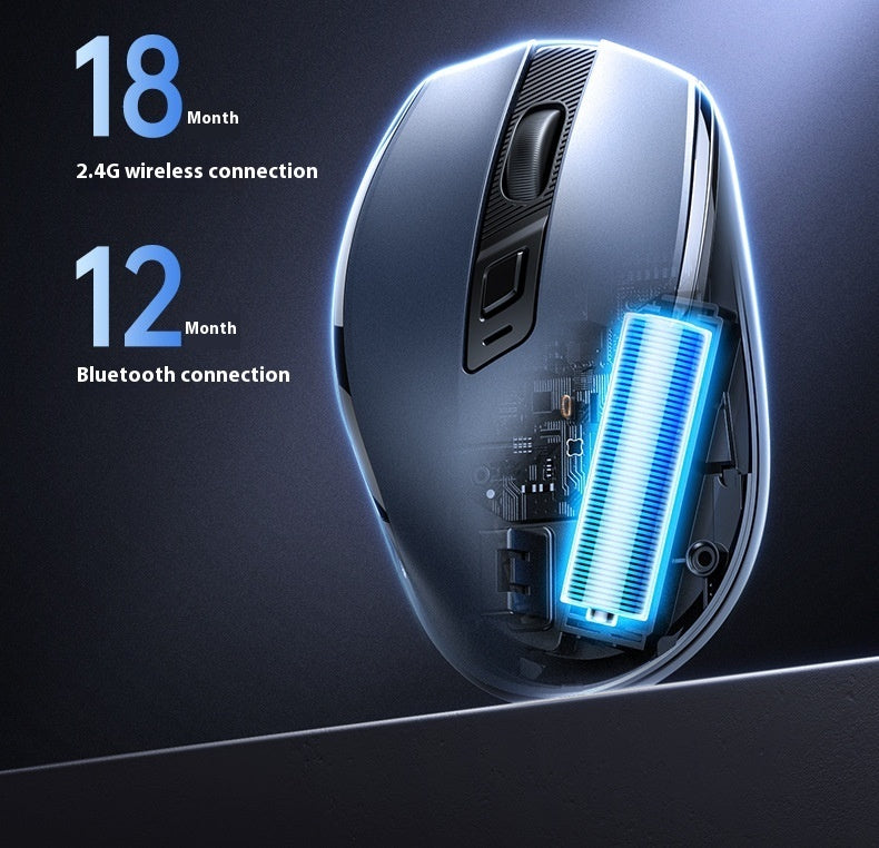 Lampe de poche sans fil Bluetooth Mute Taille Dual-mode Ergonomic Laptop Office Mouse