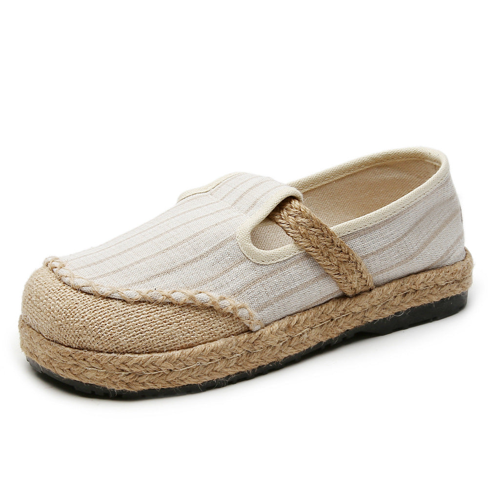 Chaussures de Lin Les femmes artistiques rayées couleurs