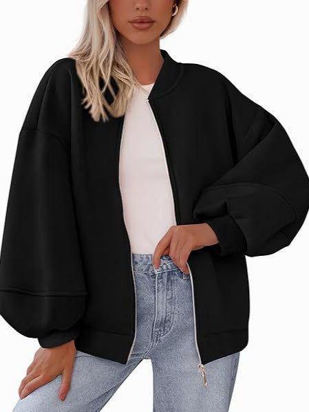 Autumn And Winter European and American Women's Casual Warm Jacket Baseball Collar Long-Sl