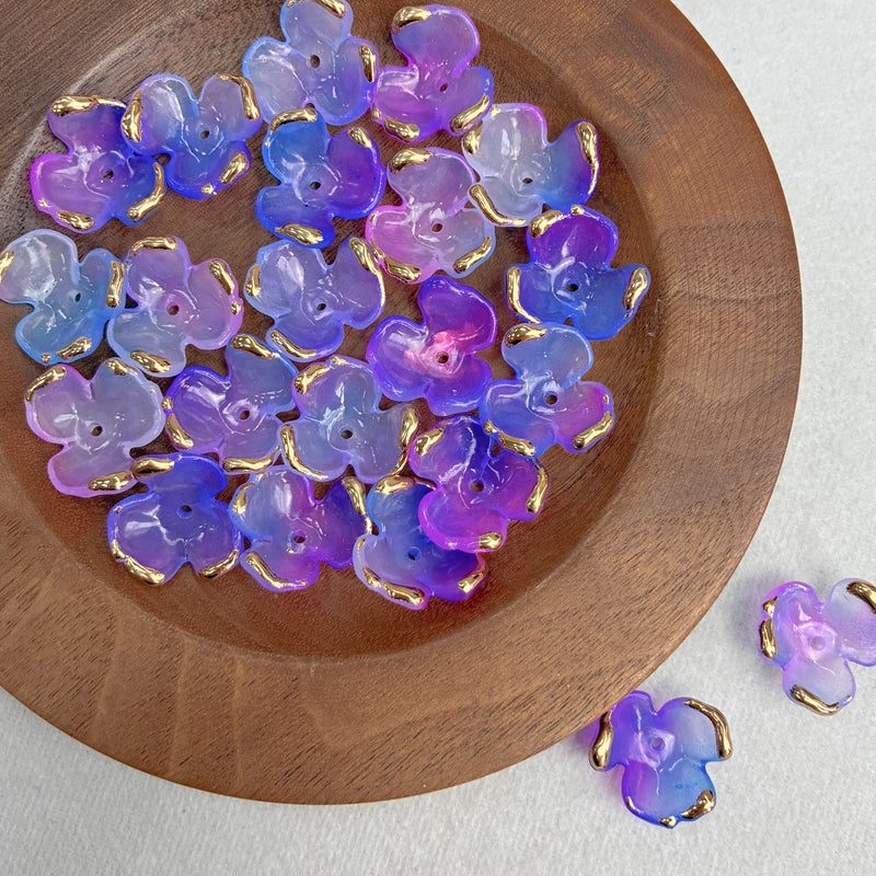 Charms de Clover Acrylique 3-Petal doré