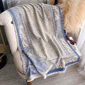 Cashew Flower Leopard Imprimer Patchwork Jacquard Écharpe réversible