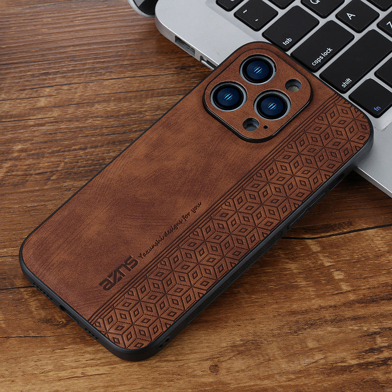 Embossed leather pattern for sensitive phone skin print