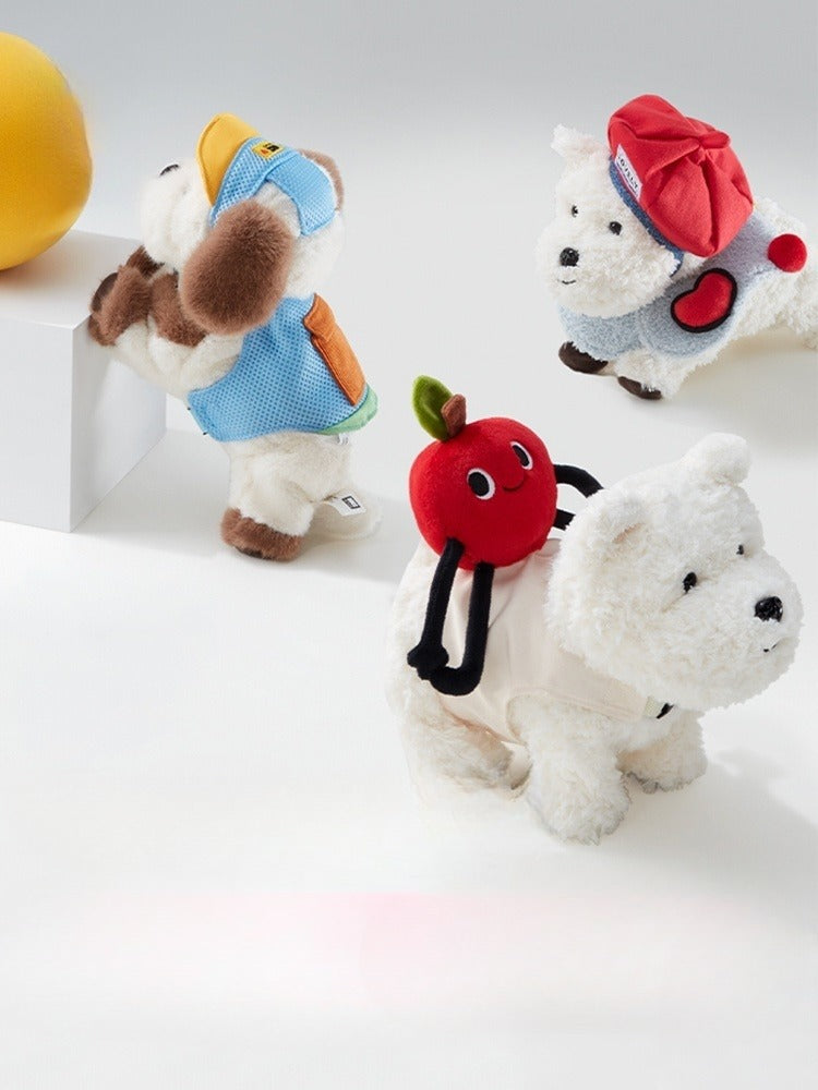 Babycare West Highland Plush Puppy Command Dog Scarf Hat Ensemble de vêtements pour chiens