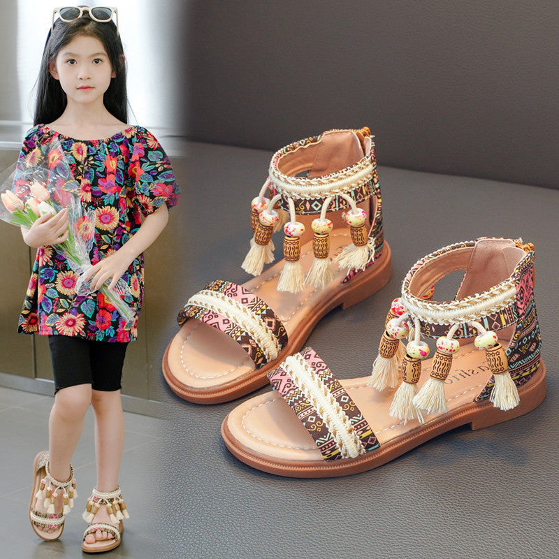 Summer Ethnic Style Retro Kids Roman Sandals