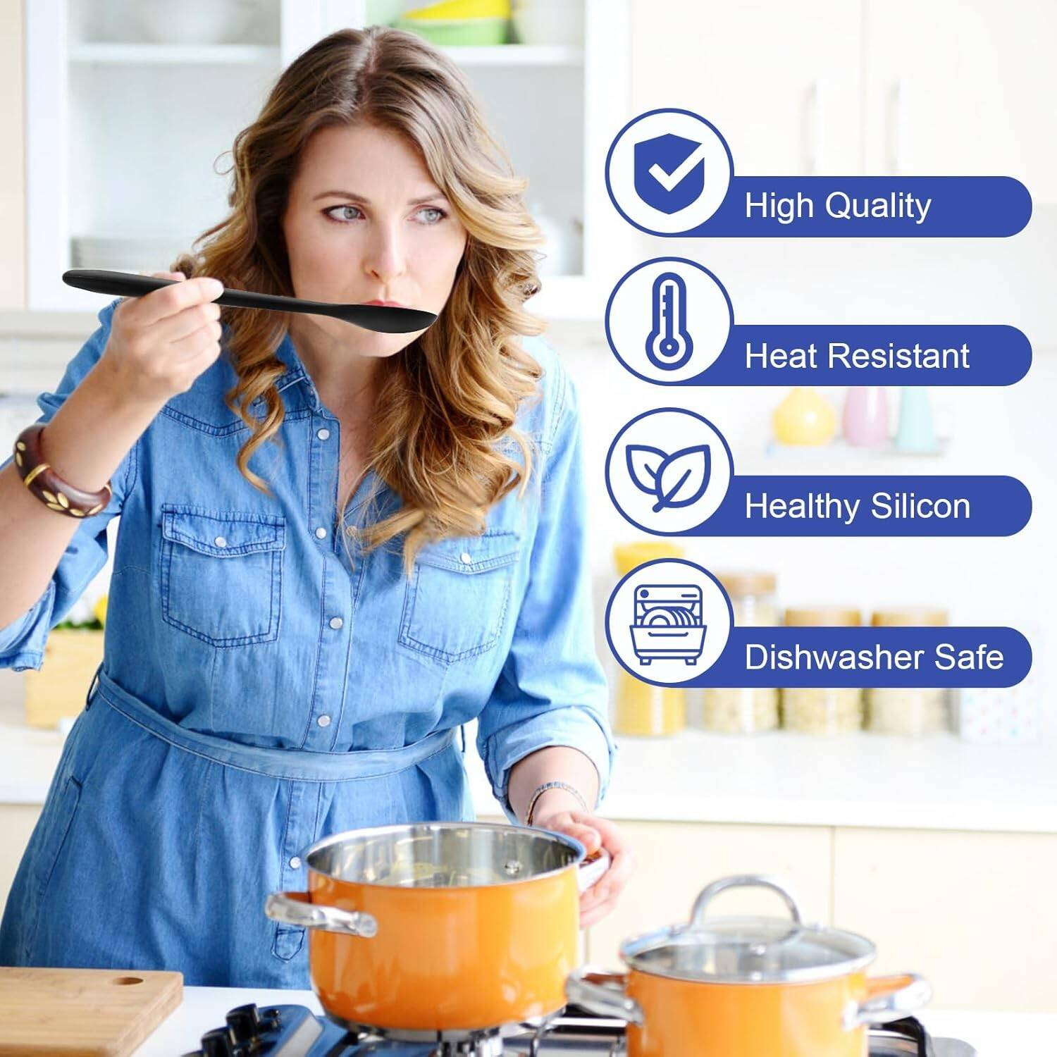 Ensemble d'ustensiles de cuisine en silicone 12 pièces - Classe alimentaire
