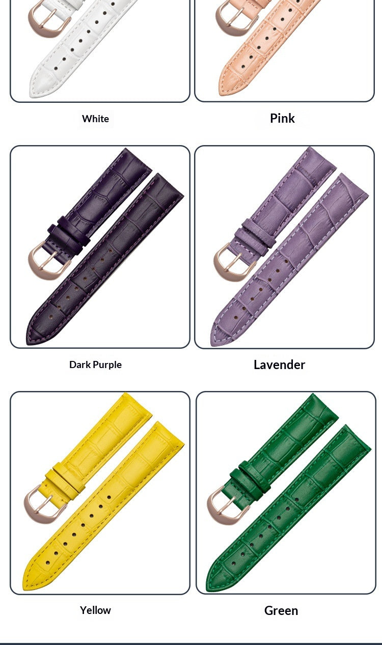 Bracelet de montre en cuir véritable double face fabriqué à partir de la peau de veau supérieure
