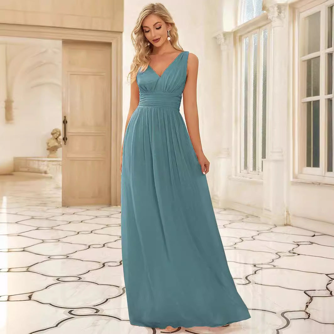 Plus Size Deep V Neck Evening Gown