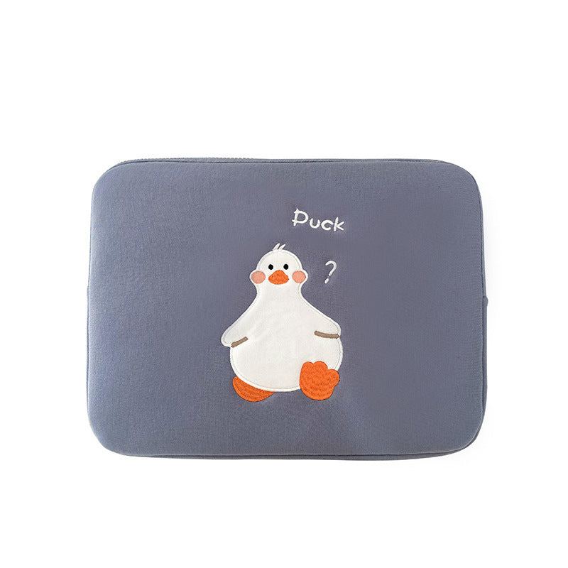 Cartoon mignon Duck Broderie Ins Niche Design Tablet Case