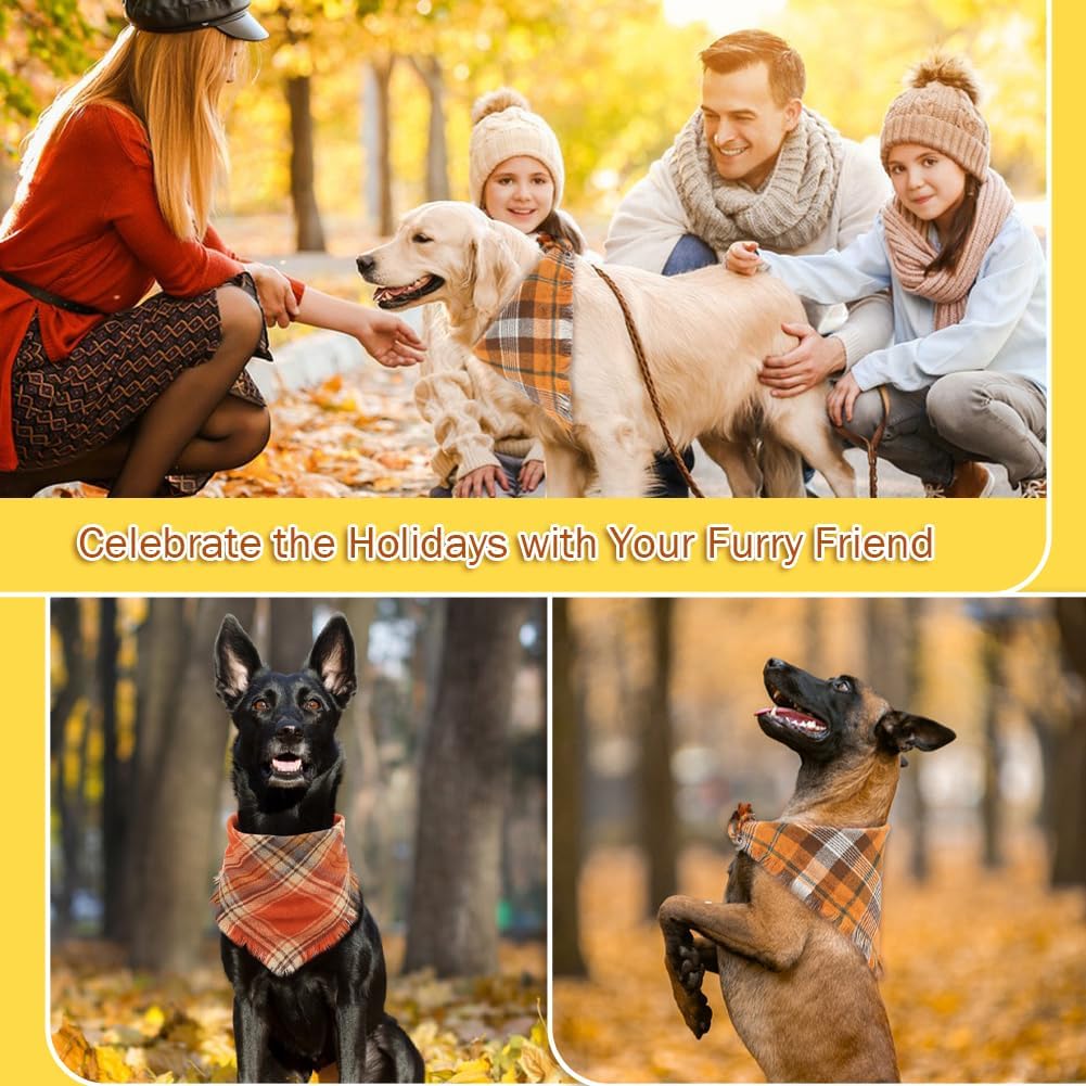 Bandana de chien d'automne Vivant avec des bords de tassels Classic Plaid Triangle Dog Apparel Accessori