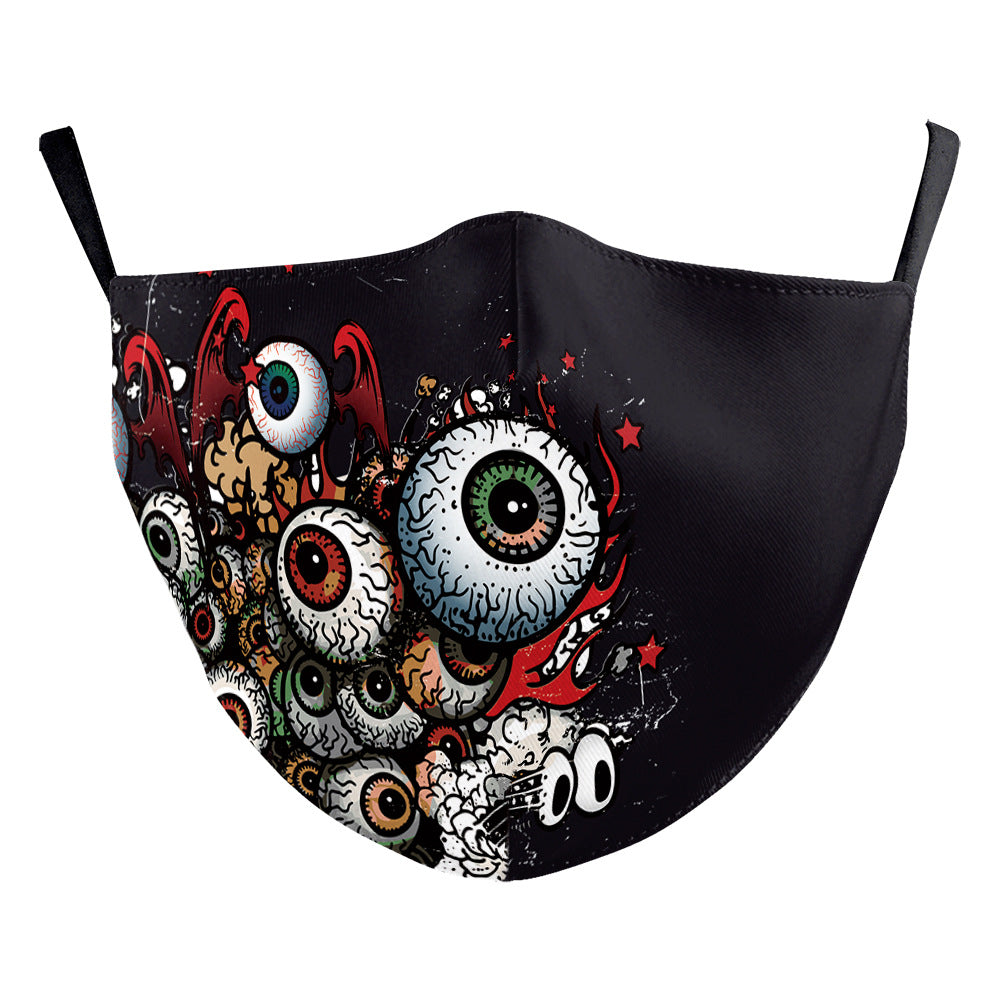 Masque de poussière Halloween Clown drôle Horreur créatif double couche