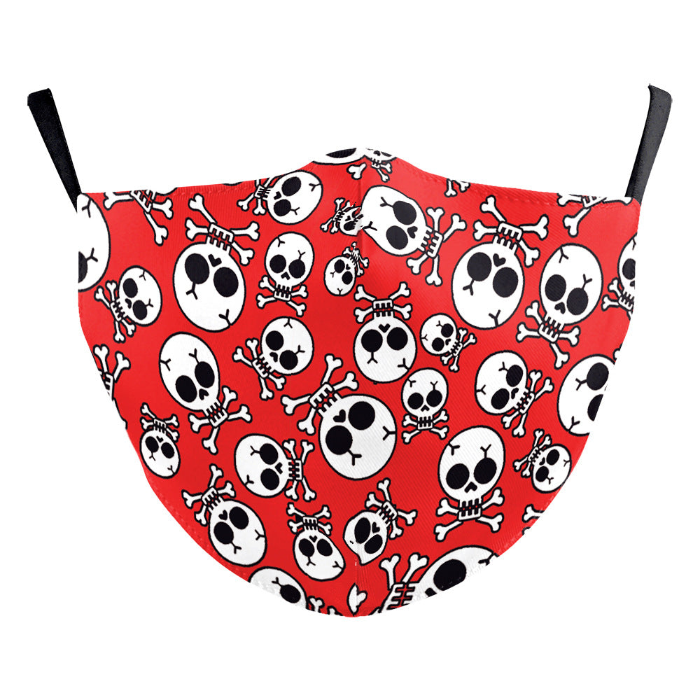 Crâne d'Halloween Impression numérique drôle Masque de poussière double couche