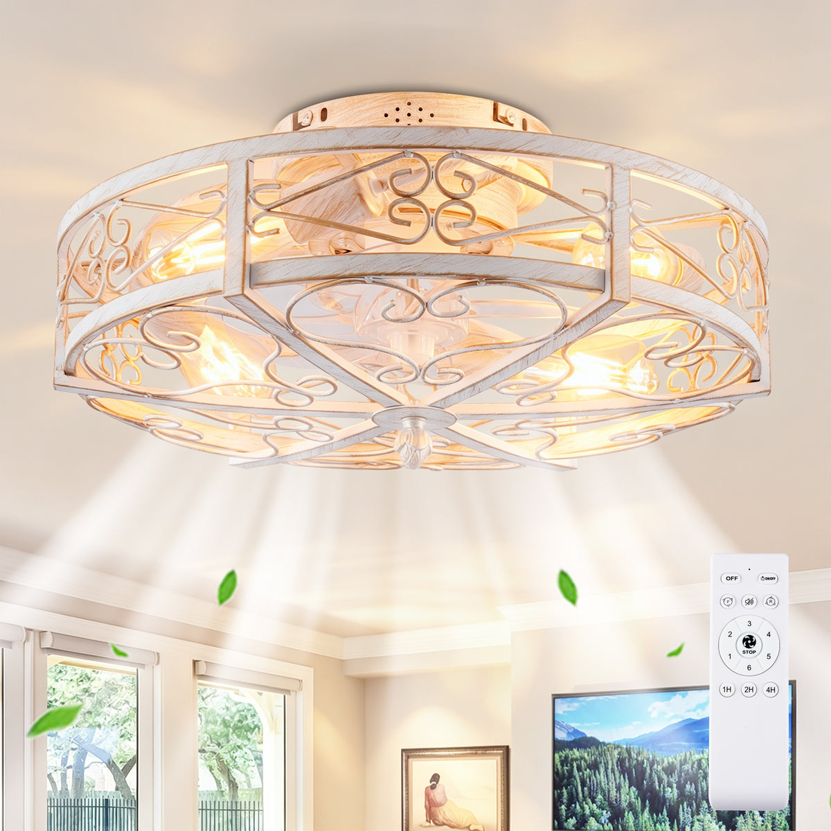 20in Ceiling Fan with Lights and Remote Control