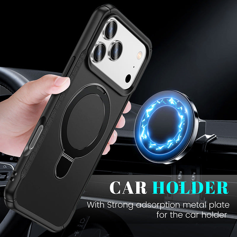 Bracket magnétique en métal Four-corner résistant à la chute PC de protection de haut de gamme Cover Phone Case