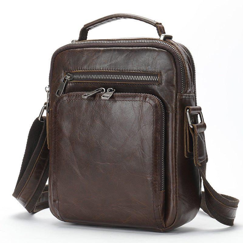 Véritable sac de messager en cuir vintage Cheval fou