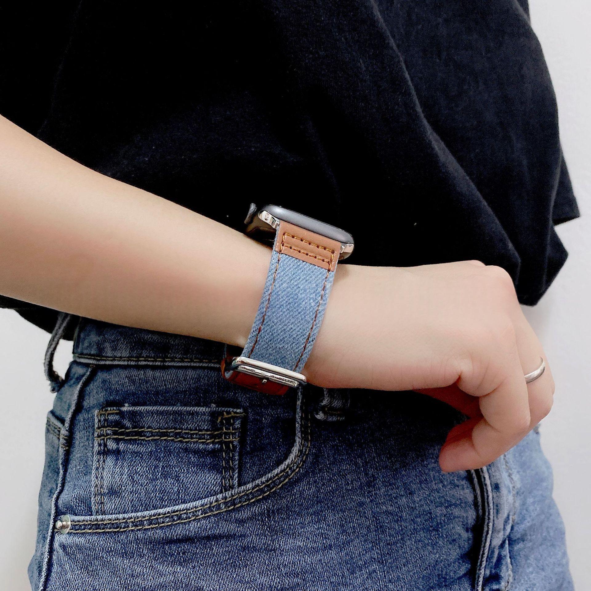 Bracelet hybride denim et cuir