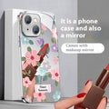 Ins peinture à l'huile fleur miroir boîtier téléphone