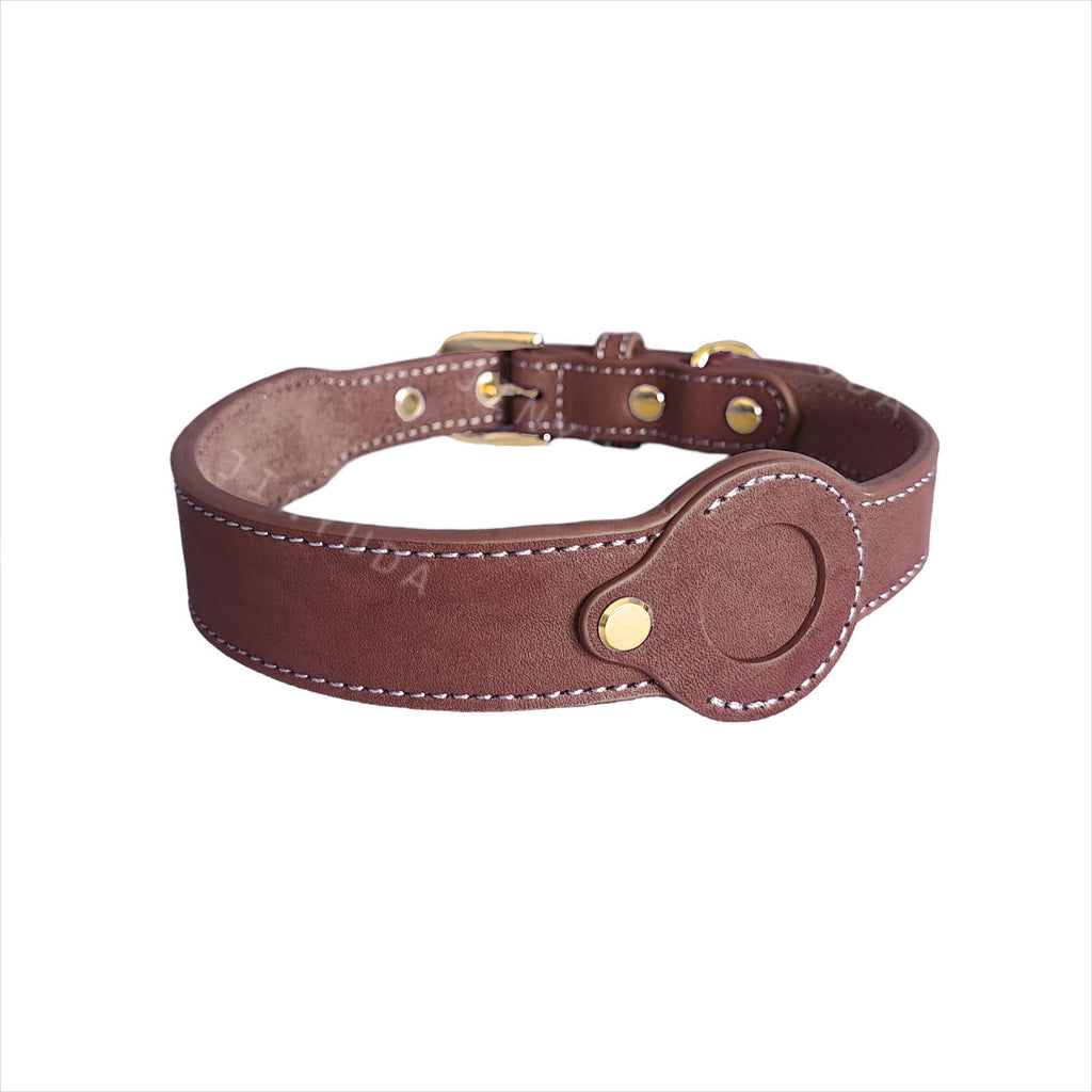Collier en cuir de vache amovible à grains entiers