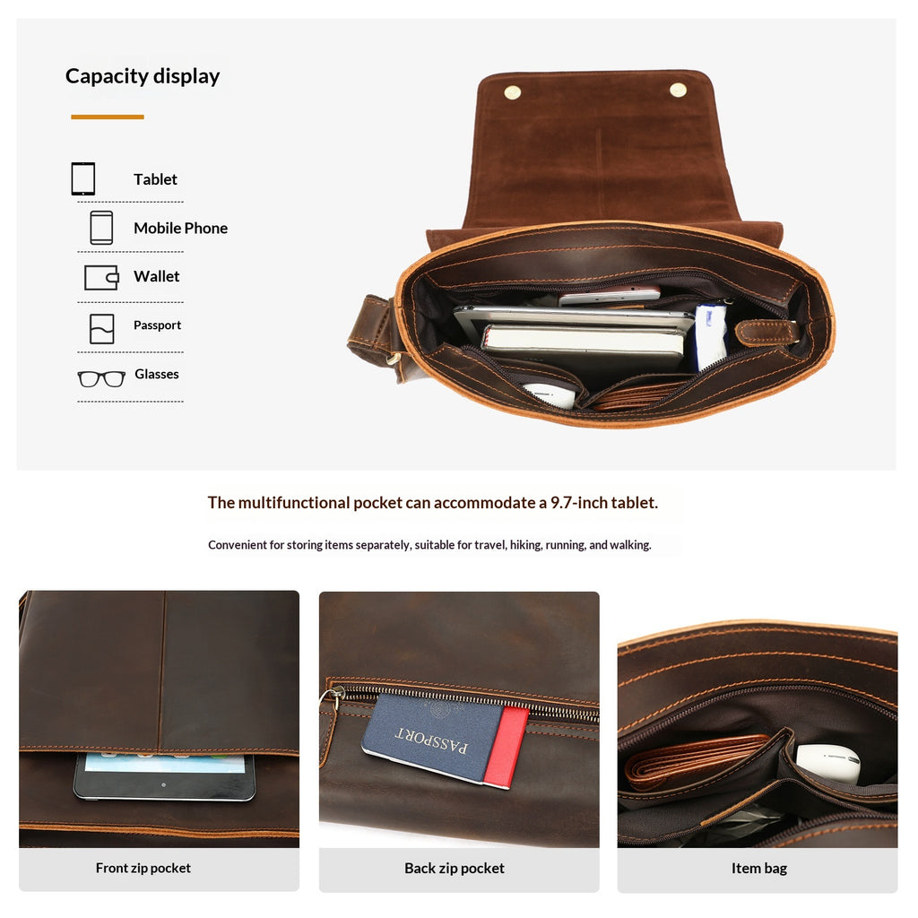 Sac croisé en cuir premium pour homme