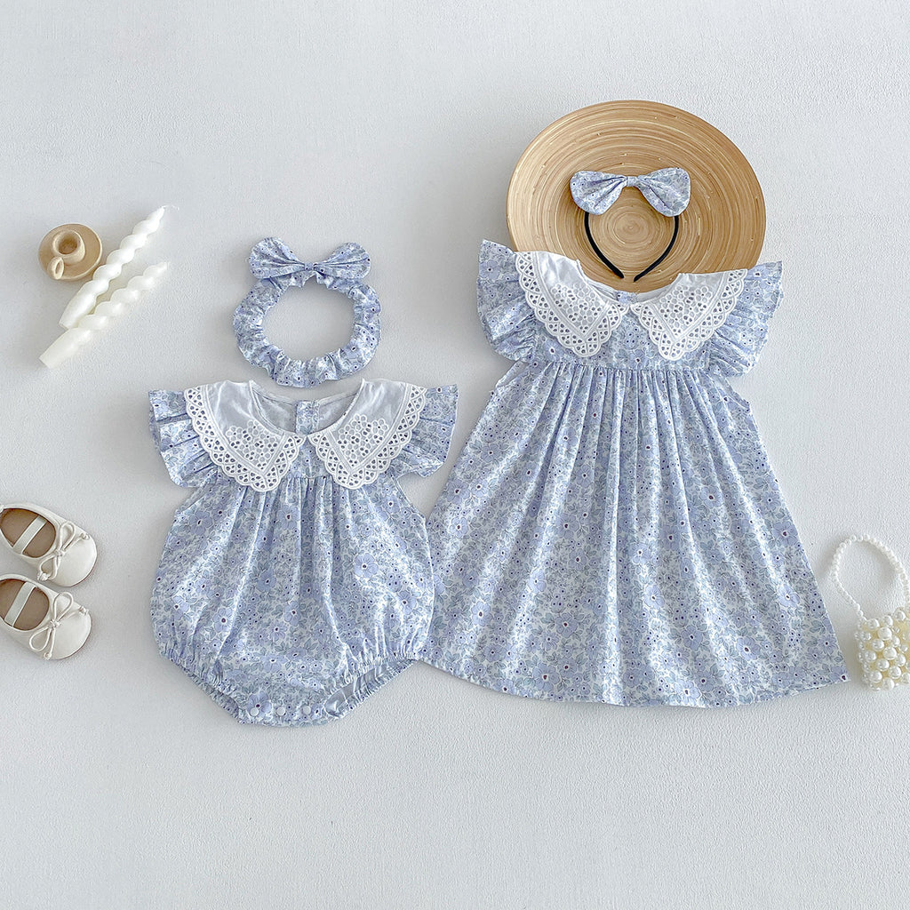 Été Légèreté Bébé Romper Fragments Floraux Été