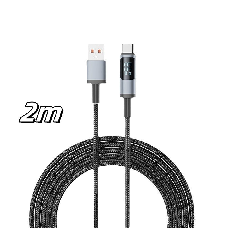 Câble de données à charge rapide approprié pour recharger la cabine de recharge de la ligne de données d'affichage numérique Type-c