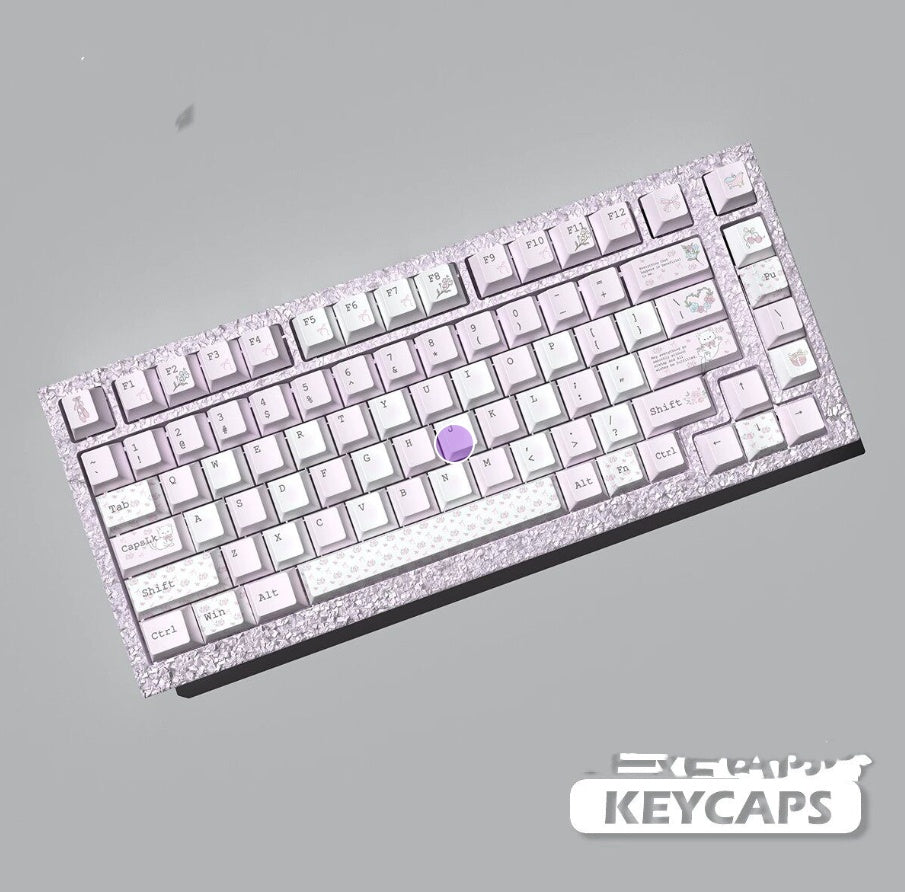 Cat Flower Language Keycaps Matériel PBT