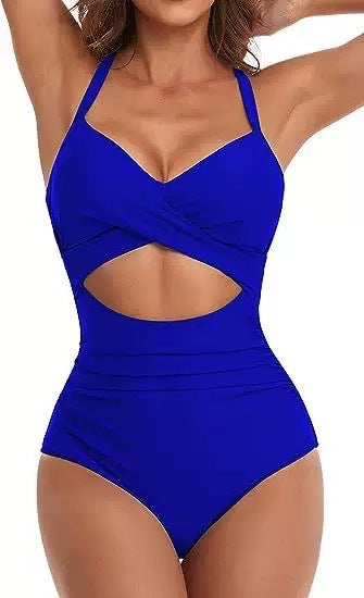 Maillot de bain monocolore pour femmes de style européen et américain avec un panneau sans dos