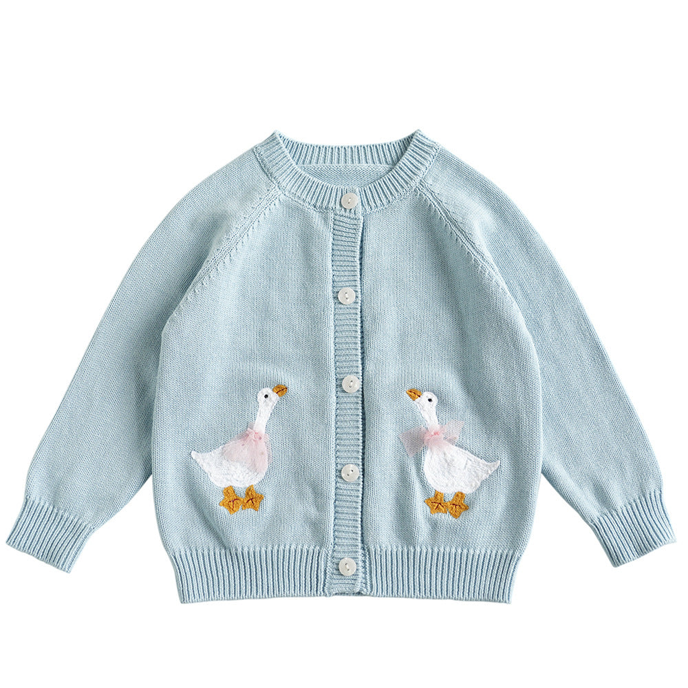 Chandail occasionnel des filles Brodé tricot haut