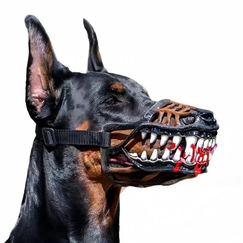 Muselière d'animaux effrayante Fangs sanglants Tête de latex Halloween Maison hantée Escape Room Prank