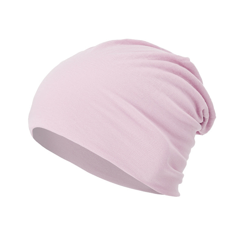 Toute la saison, polyvalent Solide-couleur Slouchy Bonnet avec un design enroulé