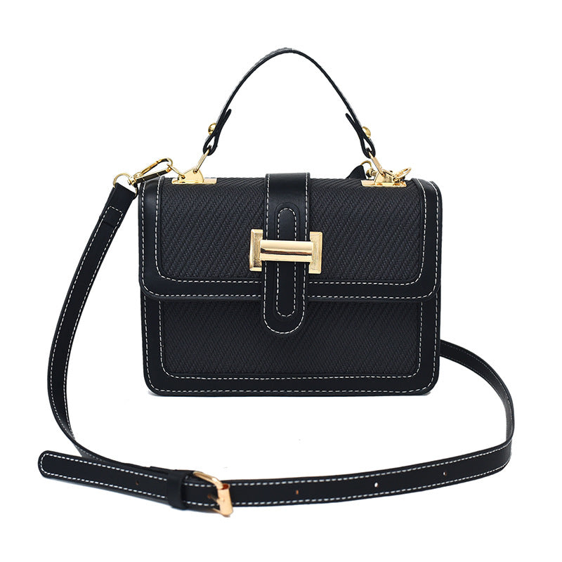 Haut de gamme Texturé Contraste-couleur Petit Crossbody Versatile Fashionable Petit Tote Bag