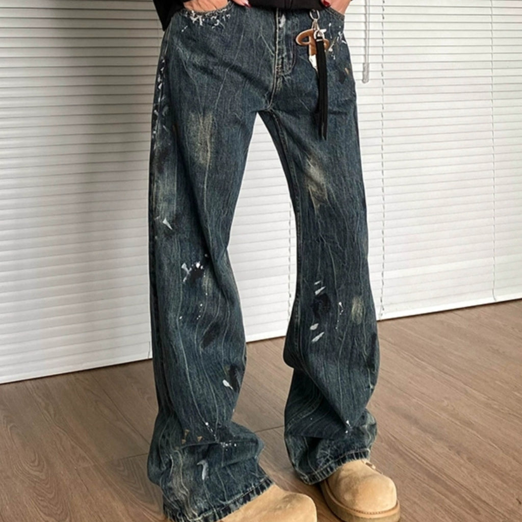 Jeans à jambes droites, style rétro masculin