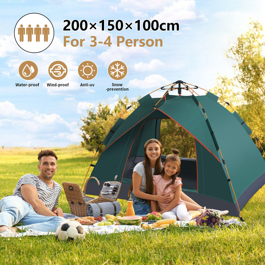 3-4 Person Automatic Double Layer Instant -Outdoor Waterproof Camping Tent