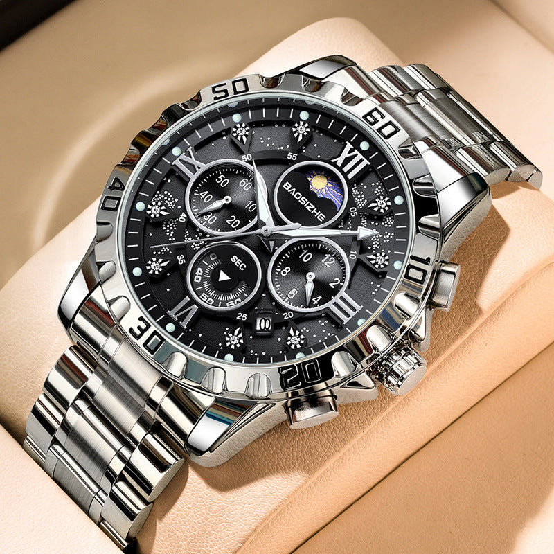 Montres automatiques non mécaniques Montres en acier imperméable Montres pour hommes