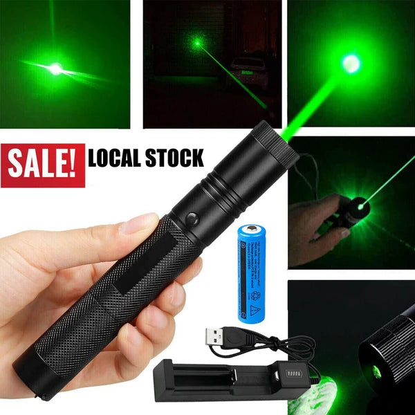 1MW Starker Grüner Laserpointer Outdoor-Lazer-Tashenlampe USB Wiederaufladbar