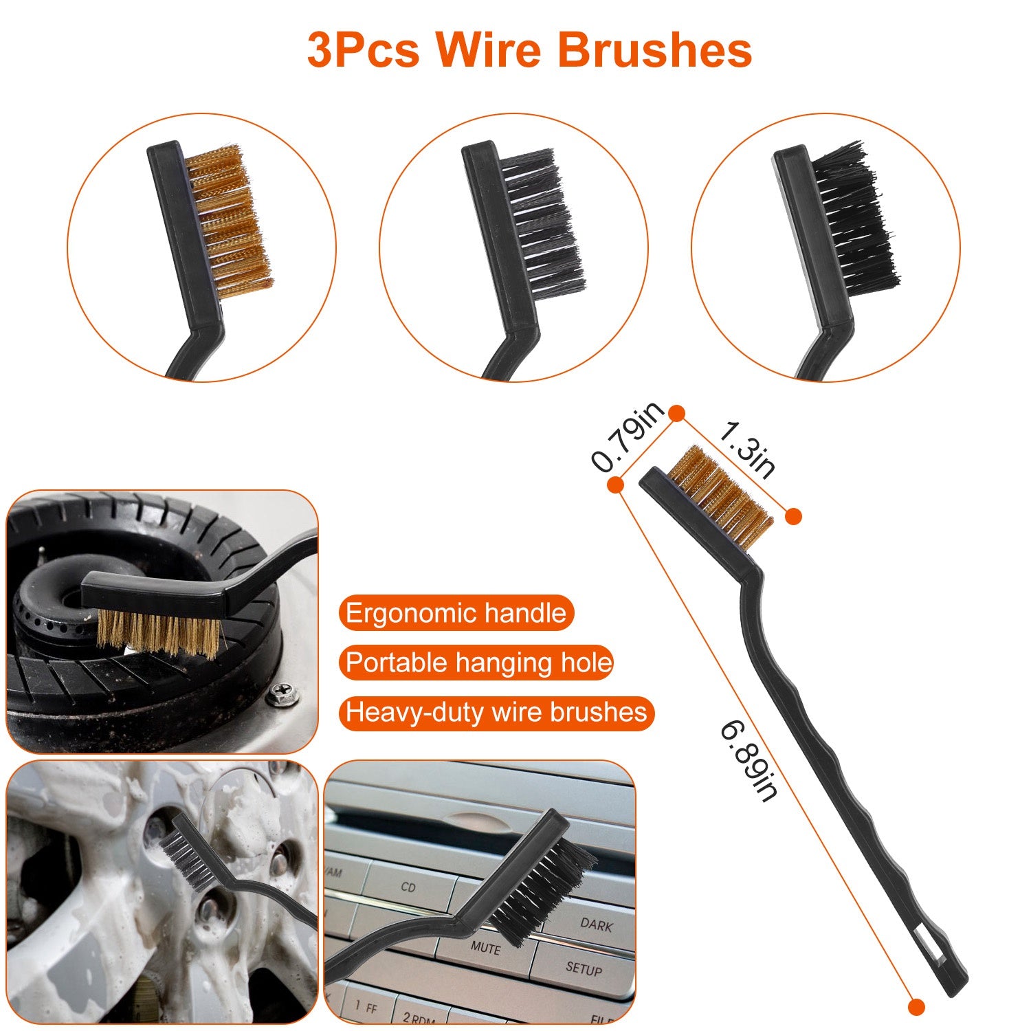 Kit de brosse de détail de voiture 26Pcs extérieur Kit de nettoyage intérieur de voiture