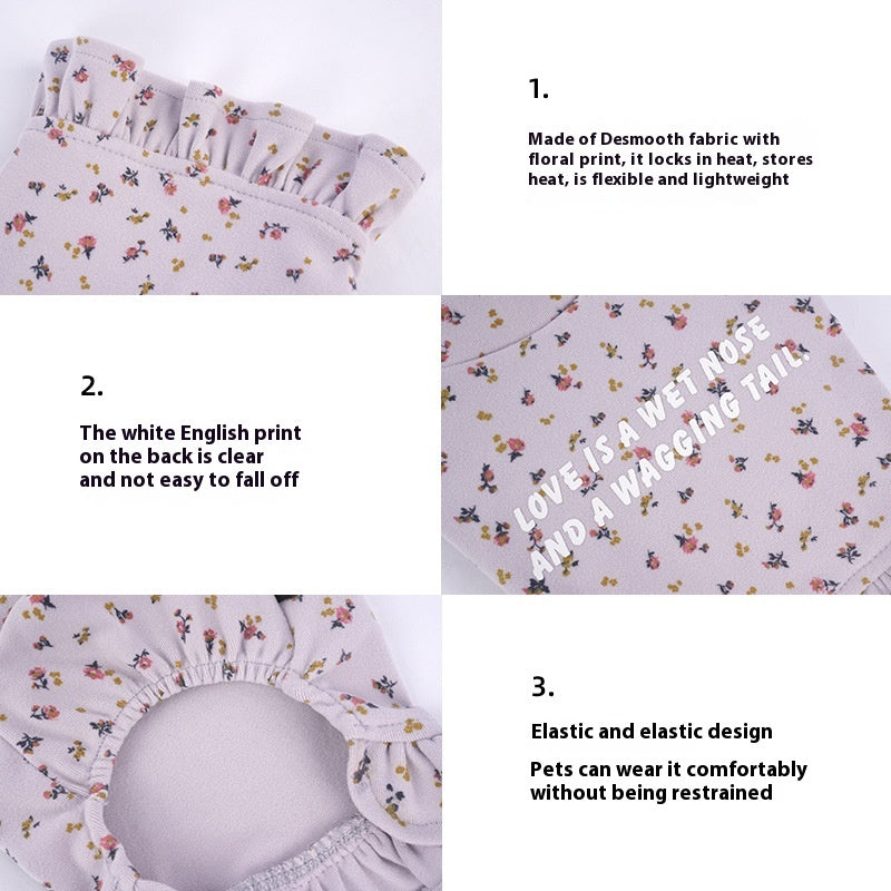 Sous-vêtement de chien Teddy Bichon Épaisseur petit chien porte en intérieur floral porter la jupe