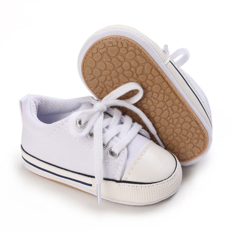 Semelle en caoutchouc antidérapante Homme et femme Bébé Lacing Casual Sports Chaussures pour tout-petit