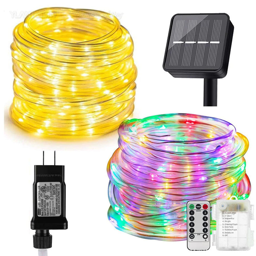 LED Solar Tube lumière chaîne Courtyard Décoration