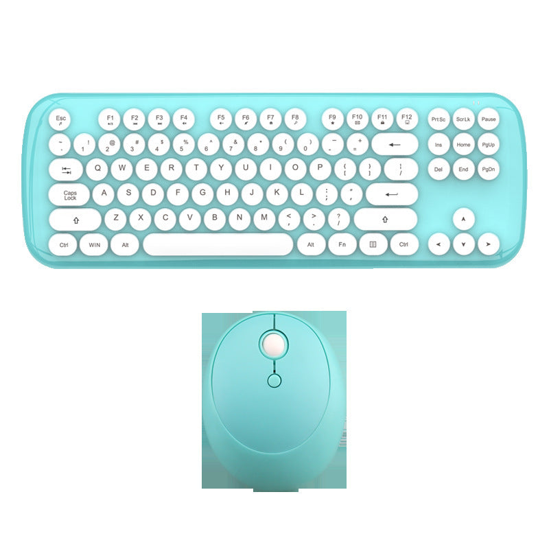 Wireless Keyboard and Mouse Set Girls Retro Color