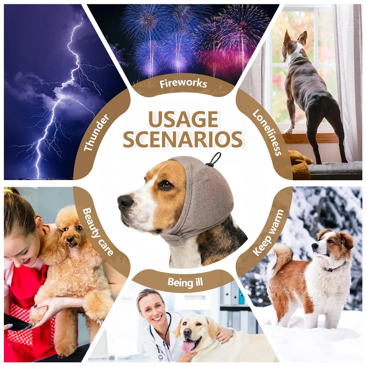 Silent Ears for Dogs - Adjustable Ear Covers for Noise