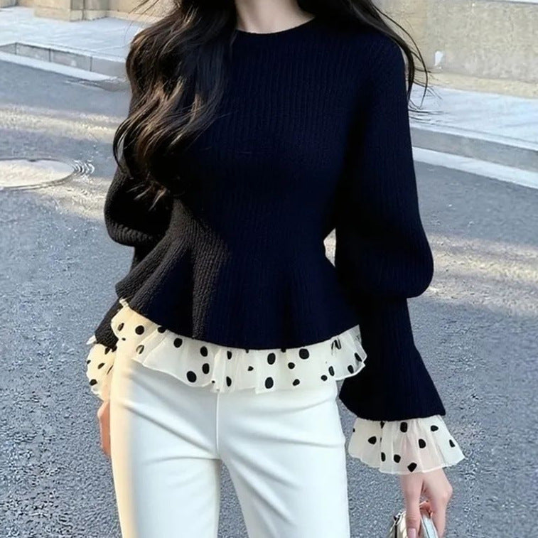 Arrivée Femmes Black Patchwork Tissage en maille
