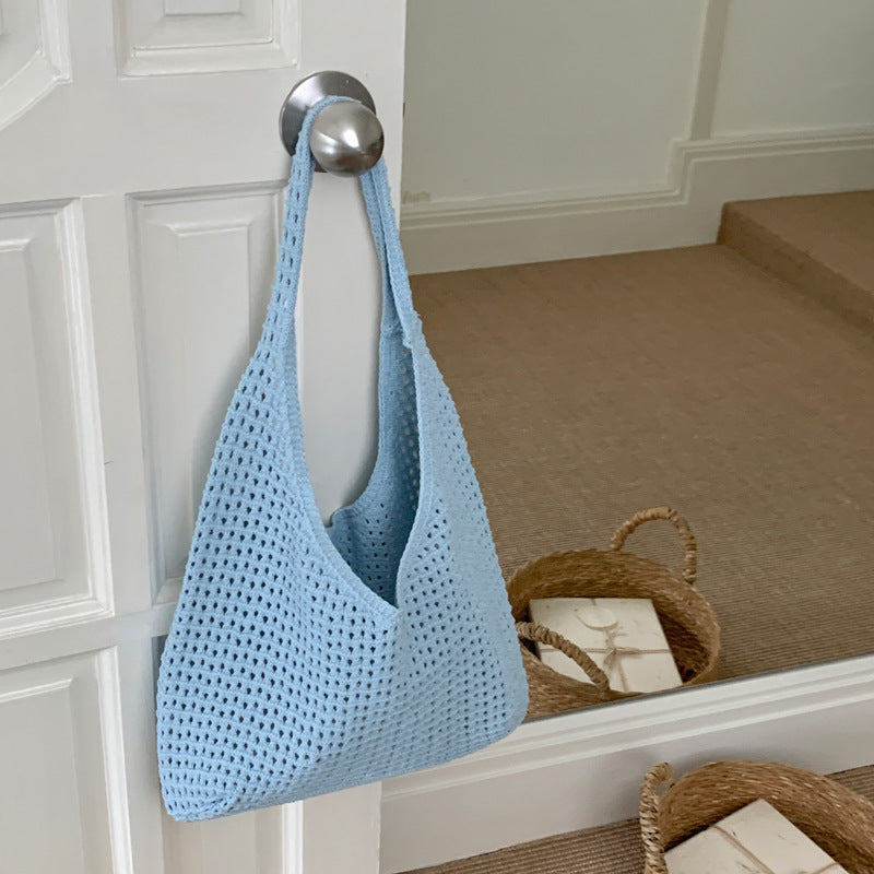 Sac à mailles creux de style Instagram tricoté Woven Purse