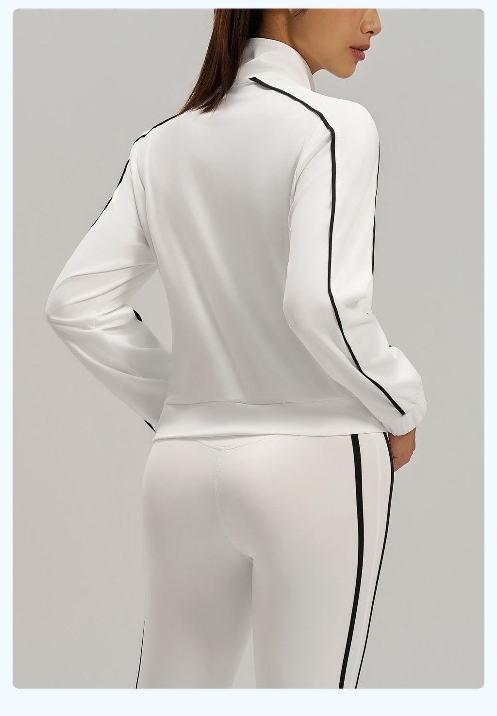 Linéaire Loose Cardigan Veste printemps et automne couleur contrastée haute élastique respirant C
