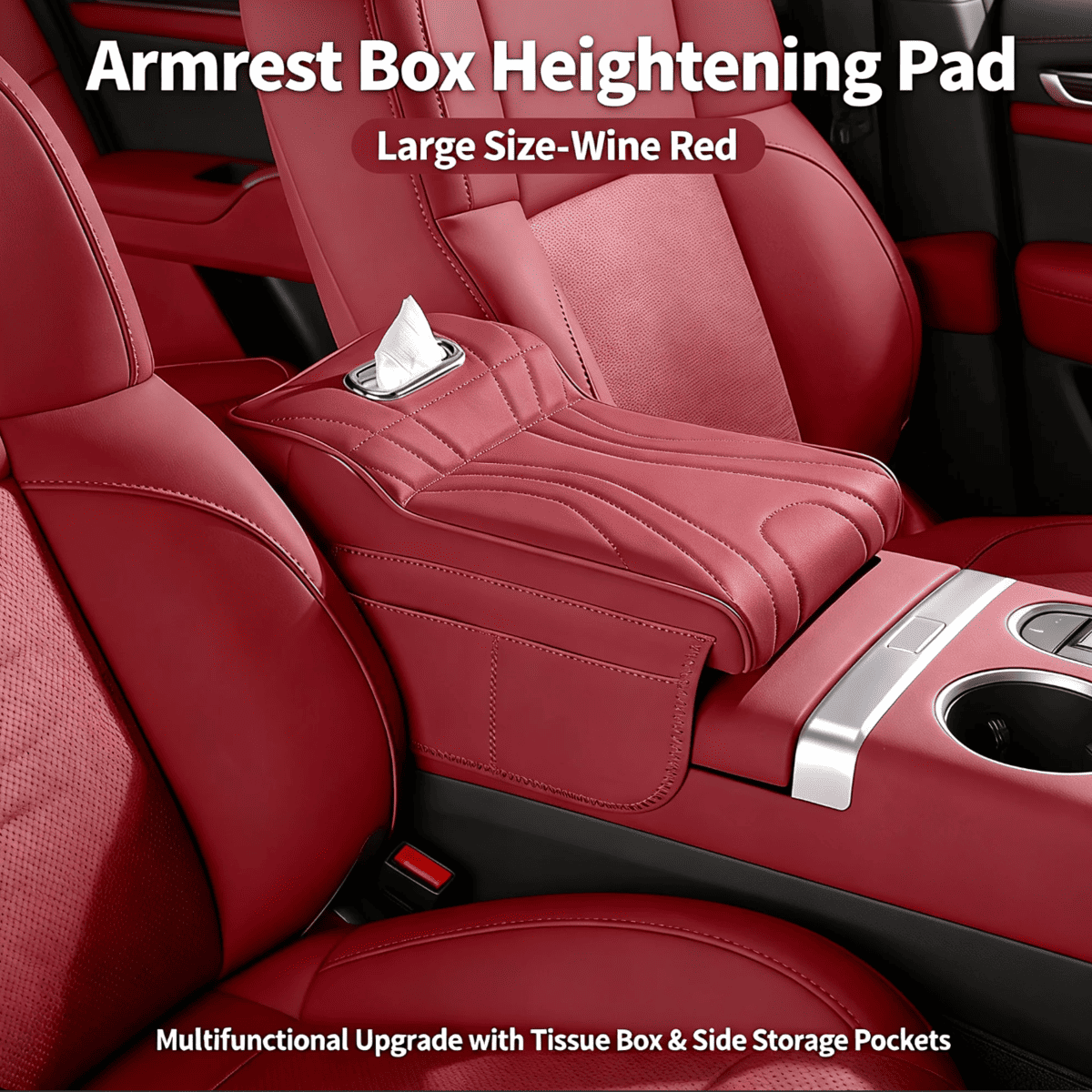 Couverture d'accoudoir de Console de centre de voiture avec boîte de tissu et supports de double tasse