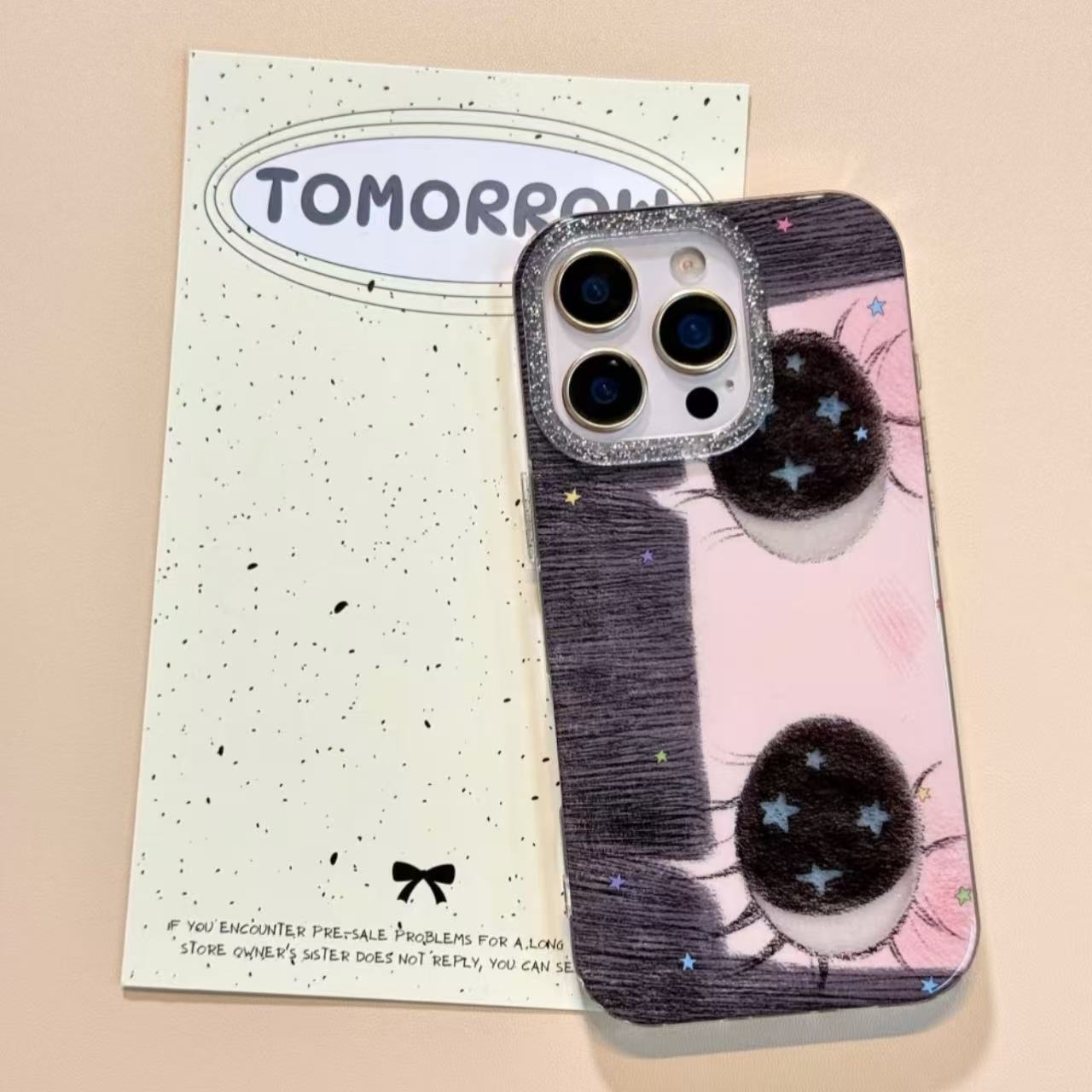 Cute Doodle Star avec grand yeux cas de téléphone dur créatif