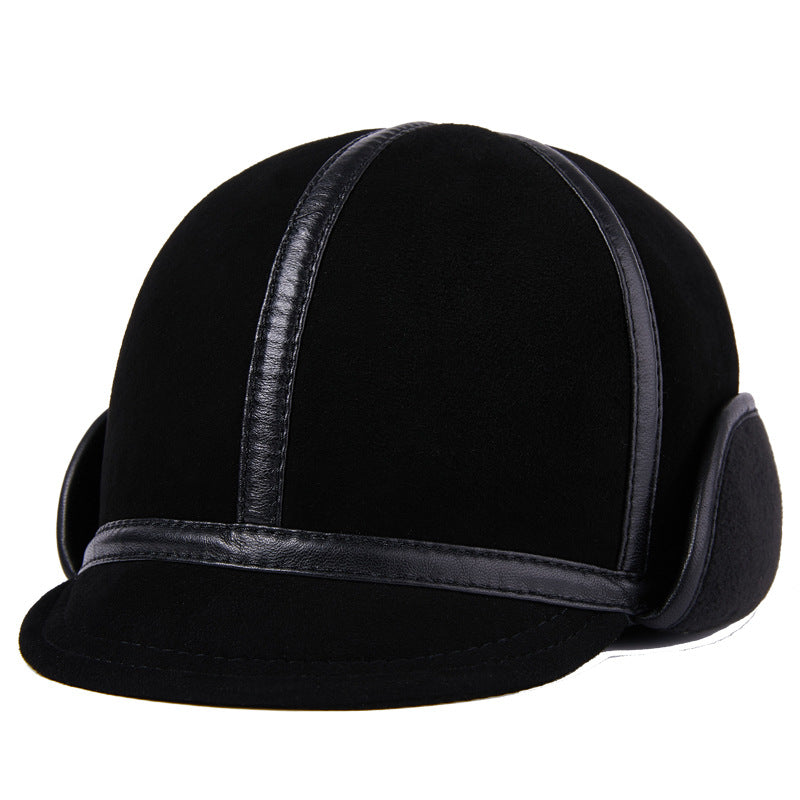 Chapeau d'hiver en cuir casual pour hommes