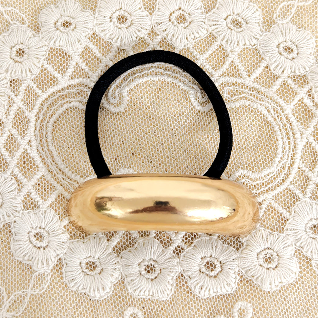 Géométrie métal concave-convexe élastique tempérament cheveux anneau corde de cheveux