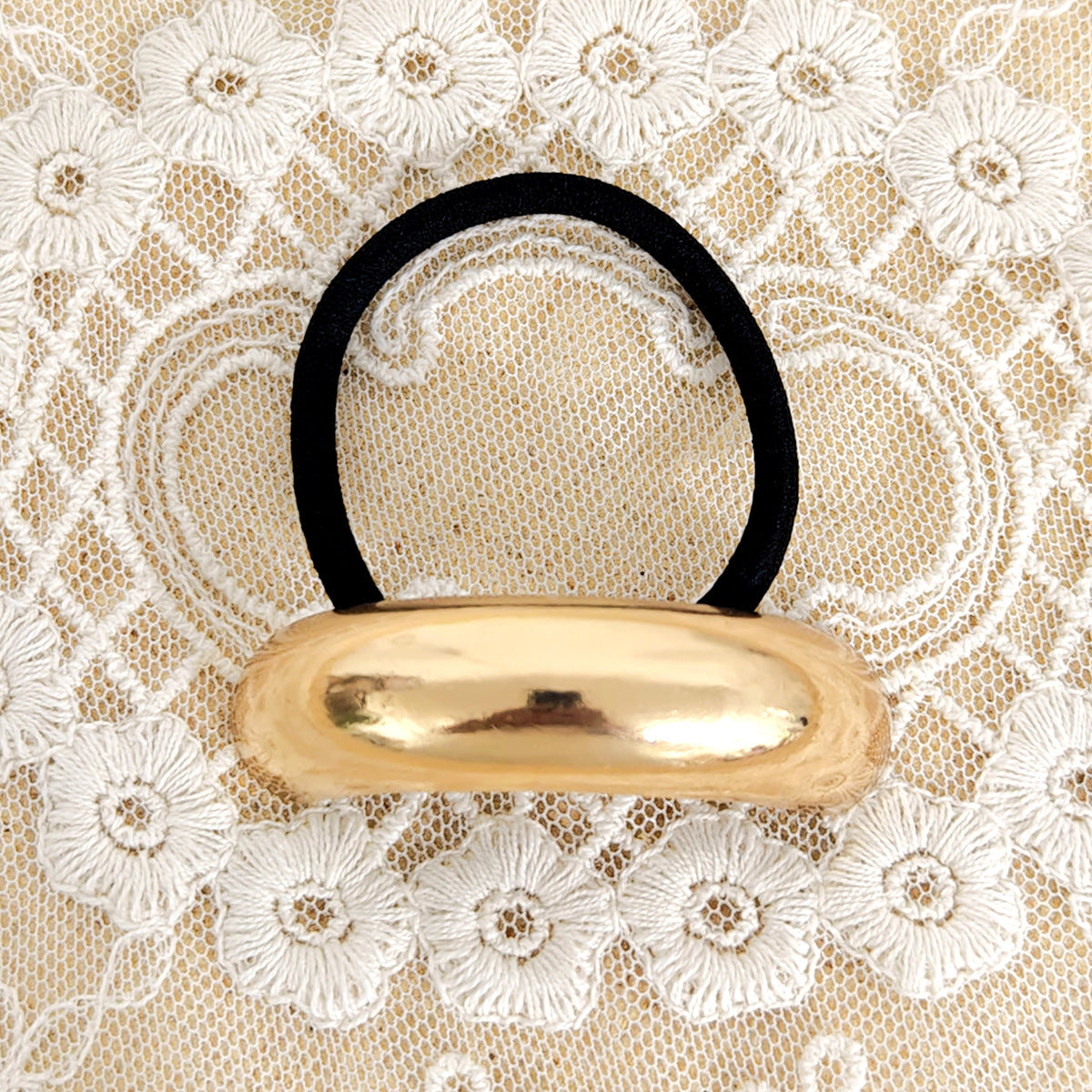 Géométrie métal concave-convexe élastique tempérament cheveux anneau corde de cheveux